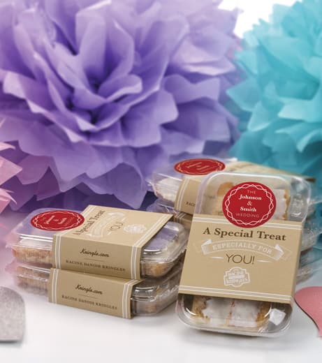 pom poms and personalized party favors